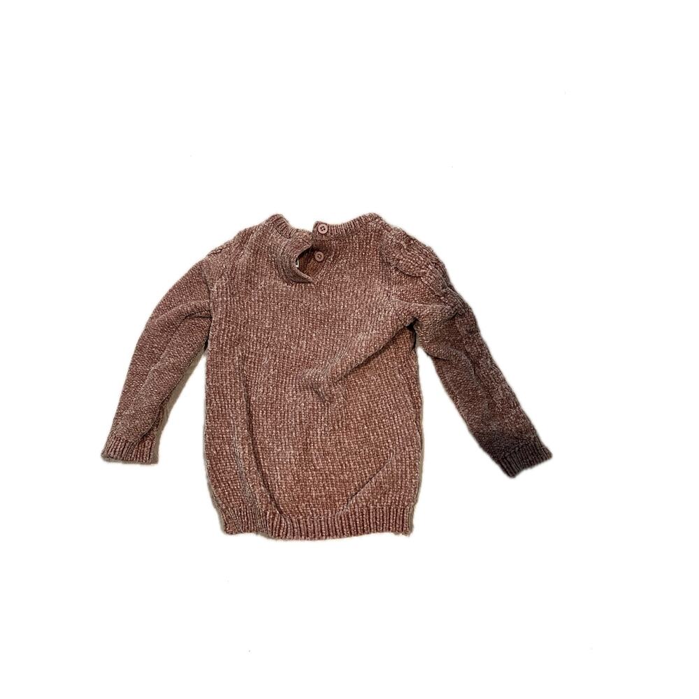 Little Lass Pink Flowers Girl's Knit Sweater 18M